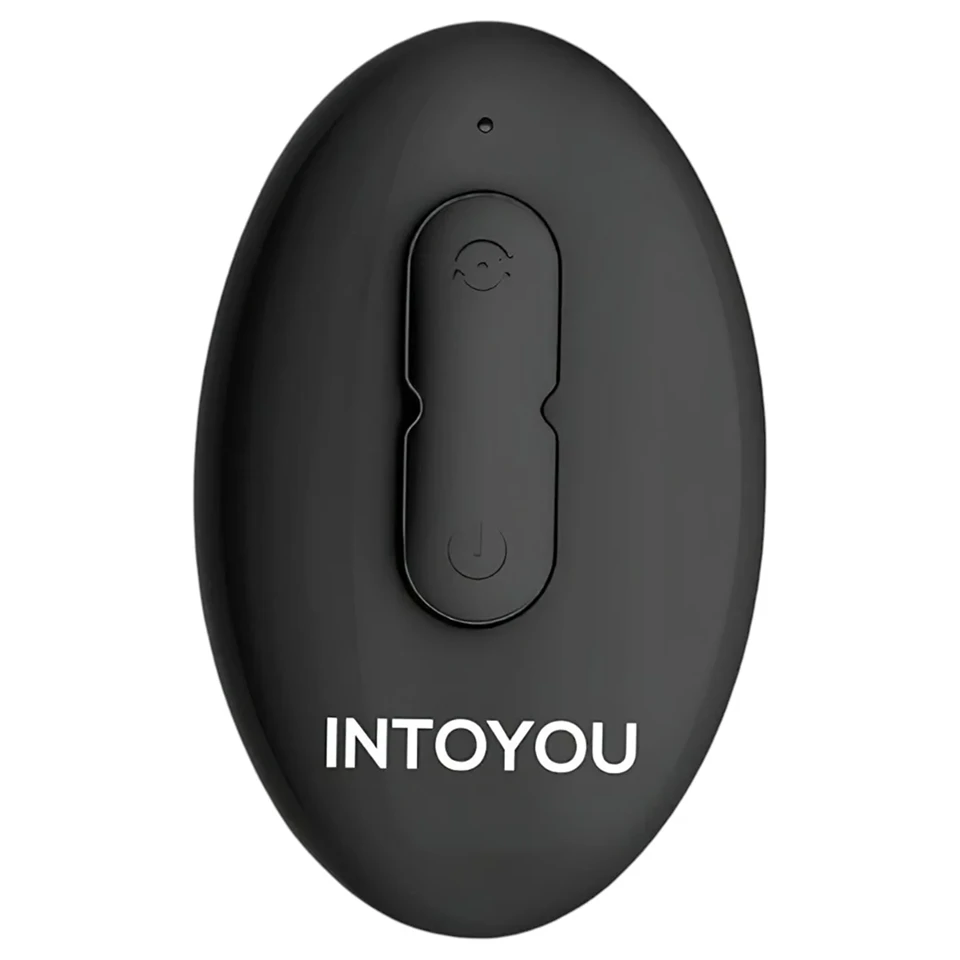IntoYou Bruce - rádiós forgó prosztata vibrátor dupla gyűrűvel (fekete)