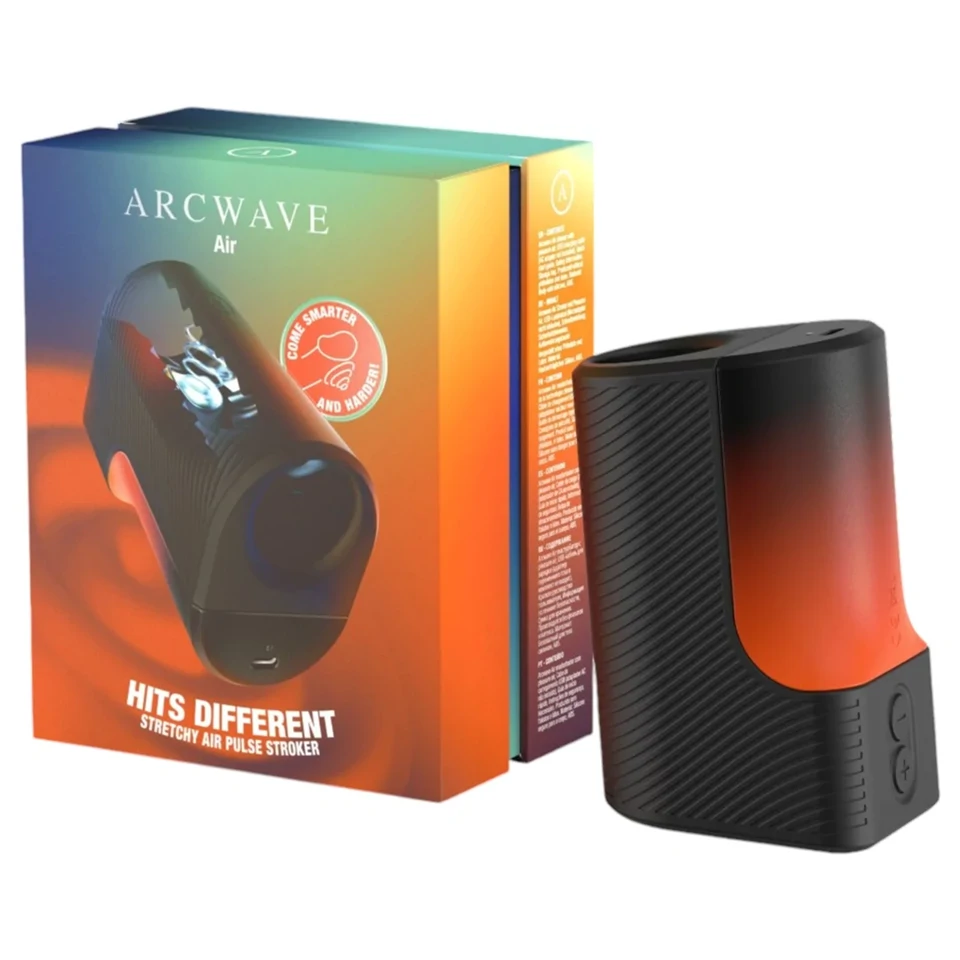 Arcwave Air - léghullámos, nyújtható akkus maszturbátor (fekete)
