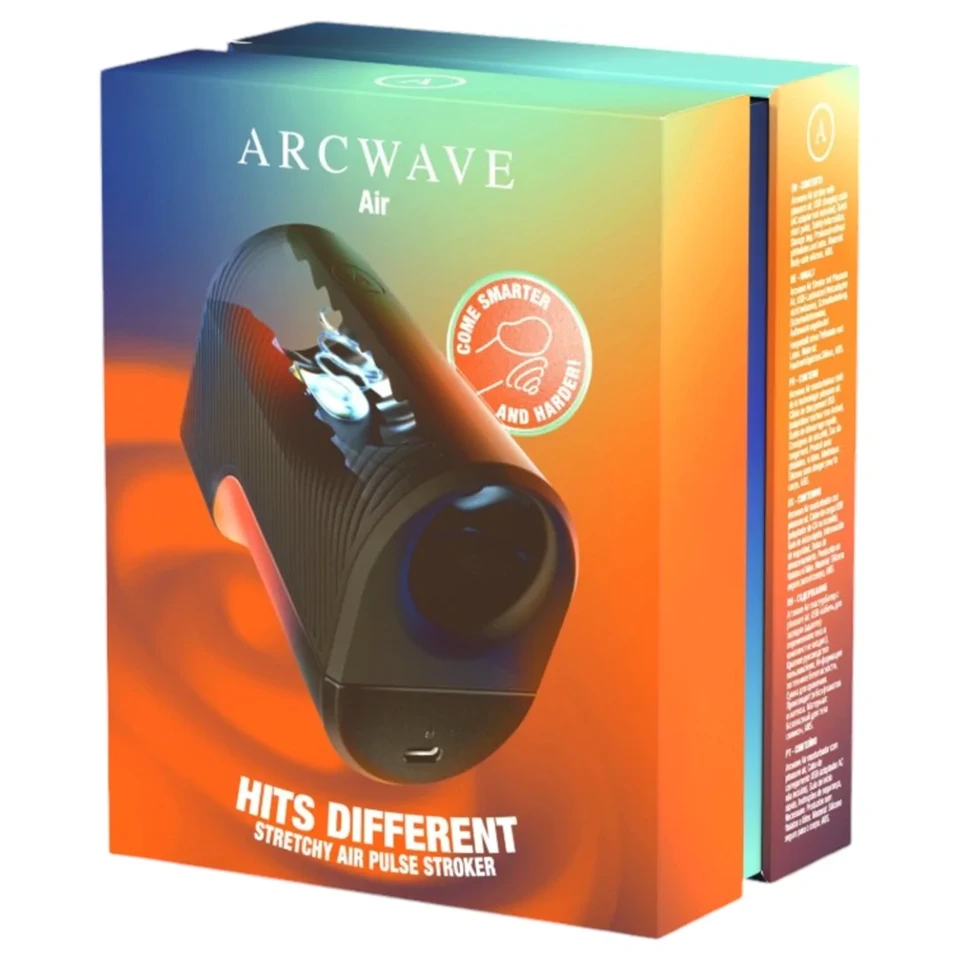 Arcwave Air - léghullámos, nyújtható akkus maszturbátor (fekete)