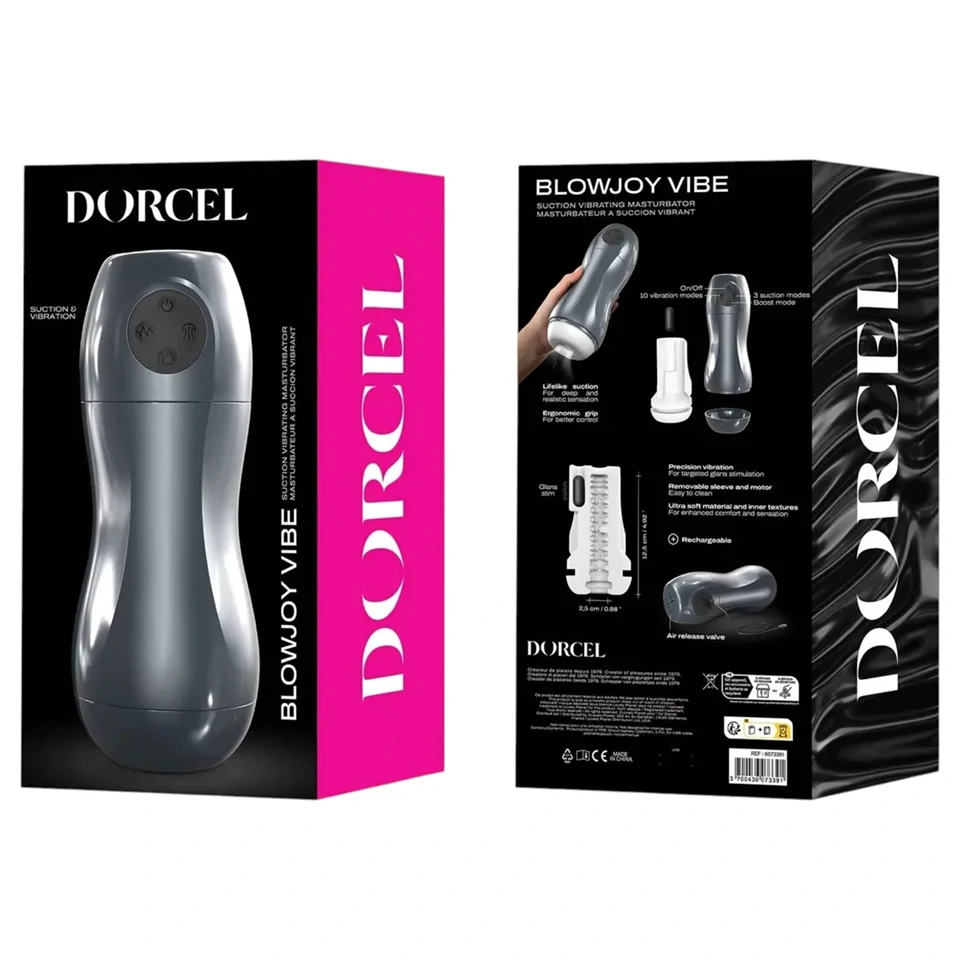 Dorcel Blowjoy Vibe - szívó és vibrációs akkus maszturbátor (szürke)