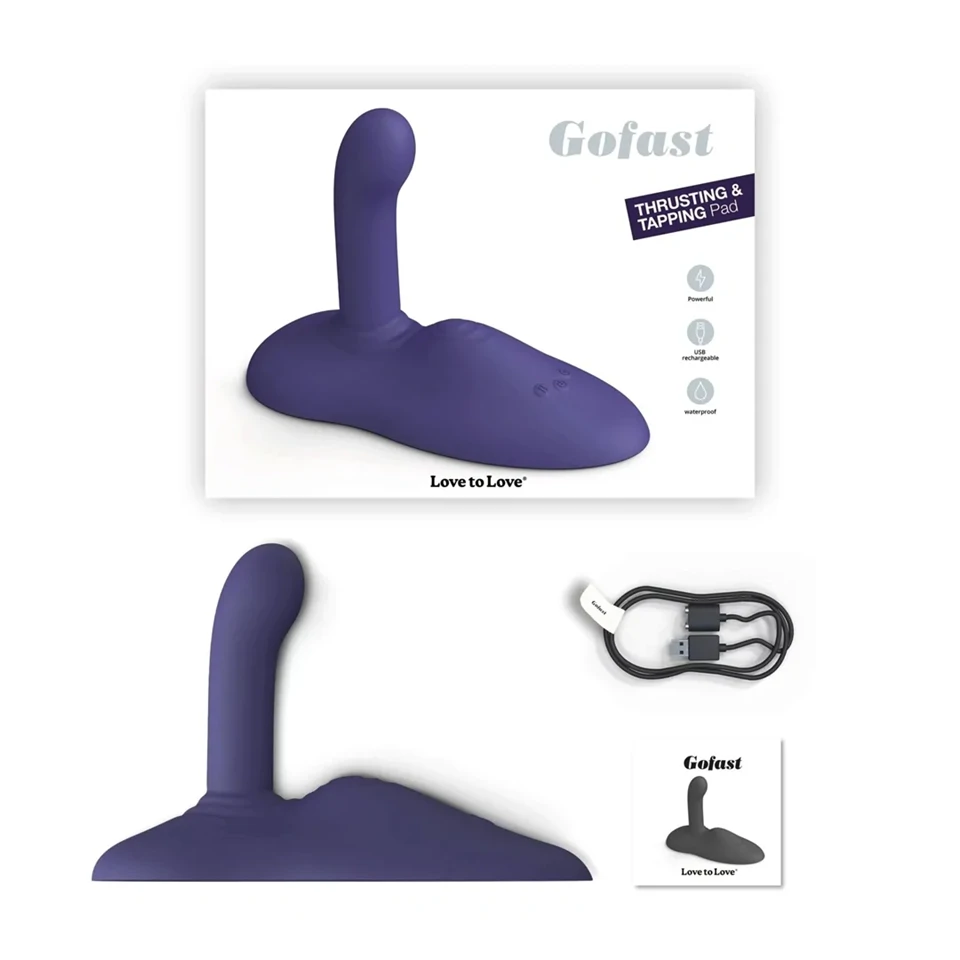 Love to Love GoFast - lökő és csiklóizgató vibrátor tapadókoronggal (kék)
