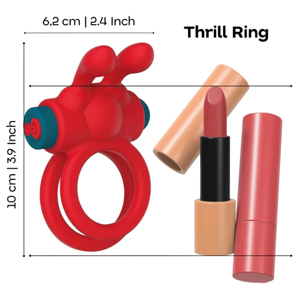 Dreamtoys Love Signal - vibráló péniszgyűrű (piros)