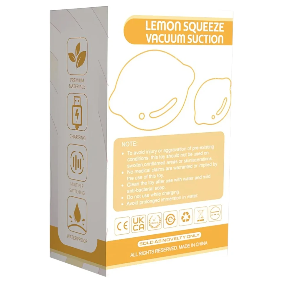 Lemon Squeeze - citrom formájú csiklószívó vibrátor (sárga)