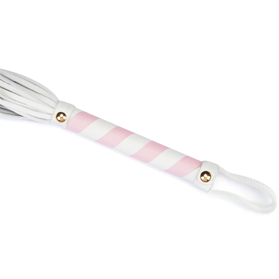 White & Pink Leather Flogger