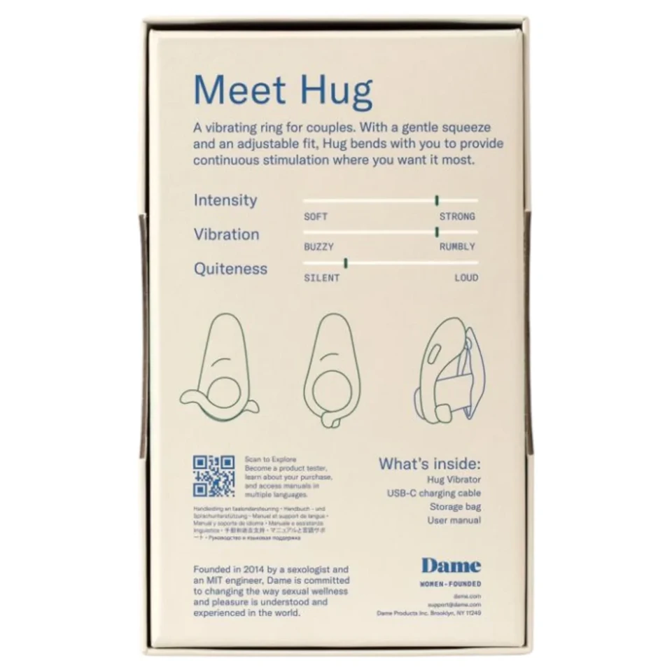 Dame Hug - állítható vibrációs péniszgyűrű (zöld)