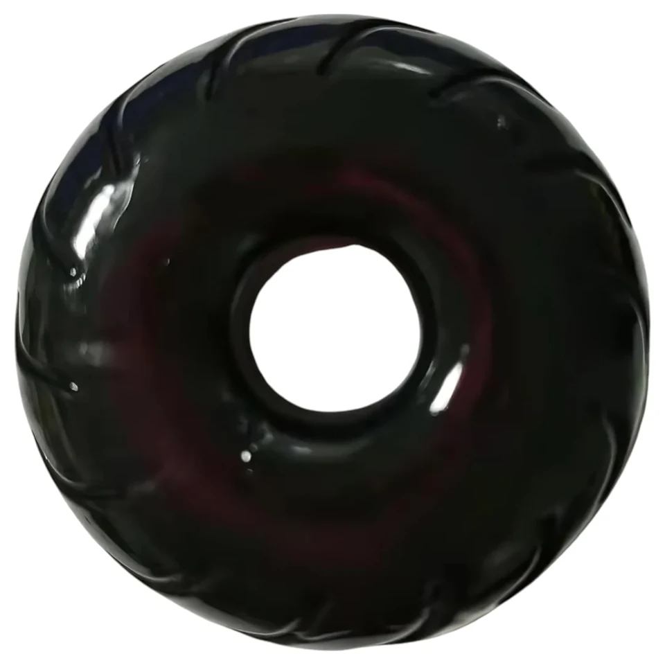 Pulselock Forge - fekete kerék mintás péniszgyűrű (19 mm)