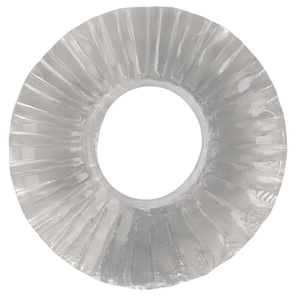 Pulselock Cocktura - bordázott TPE péniszgyűrű (átlátszó) - 19mm