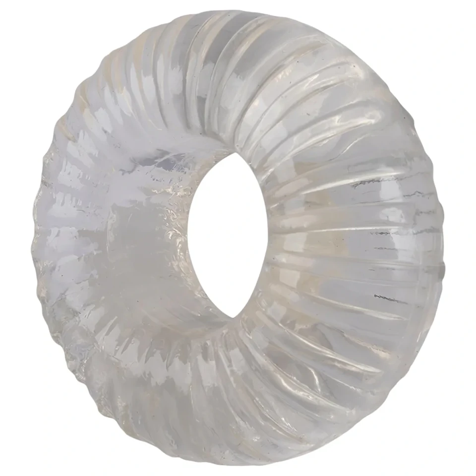 Pulselock Cocktura - bordázott TPE péniszgyűrű (átlátszó) - 19mm