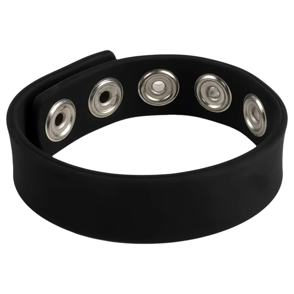Pulselock Forge - állítható patentos szilikon péniszgyűrű (fekete) - 228mm