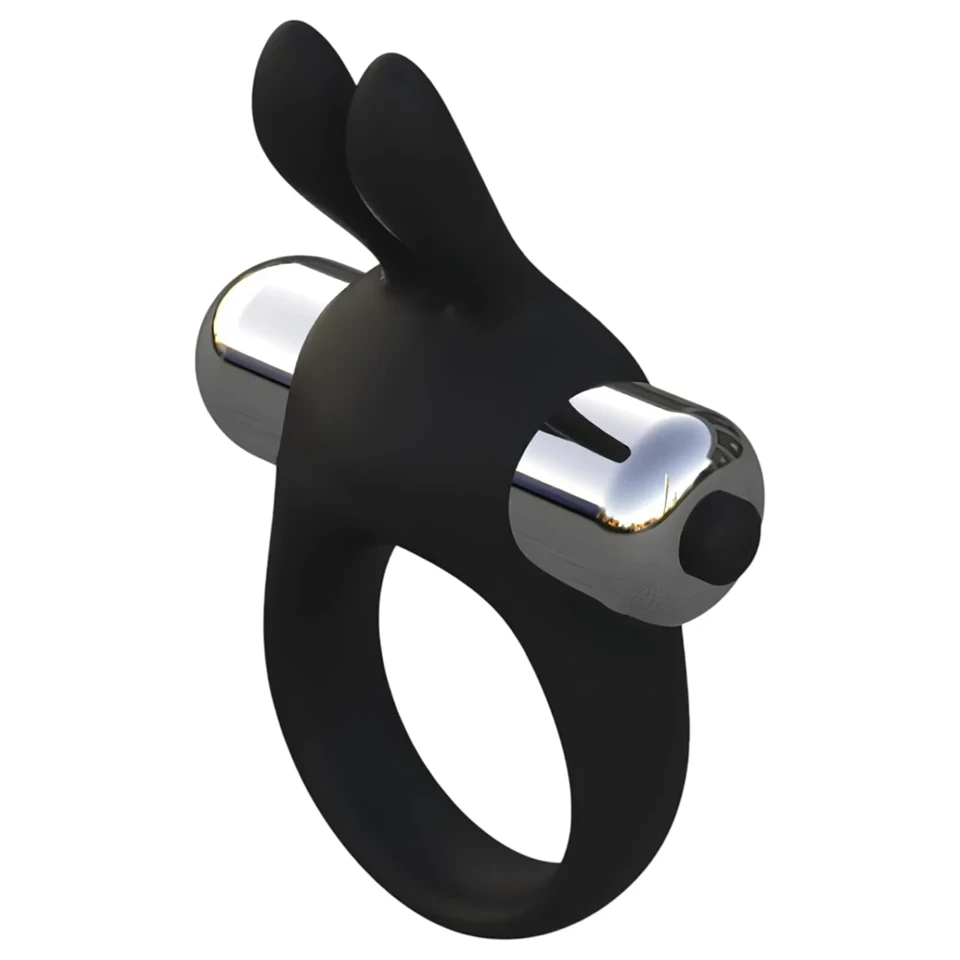 Pulselock Vantr - vibrációs nyuszis péniszgyűrű (fekete) - 30mm
