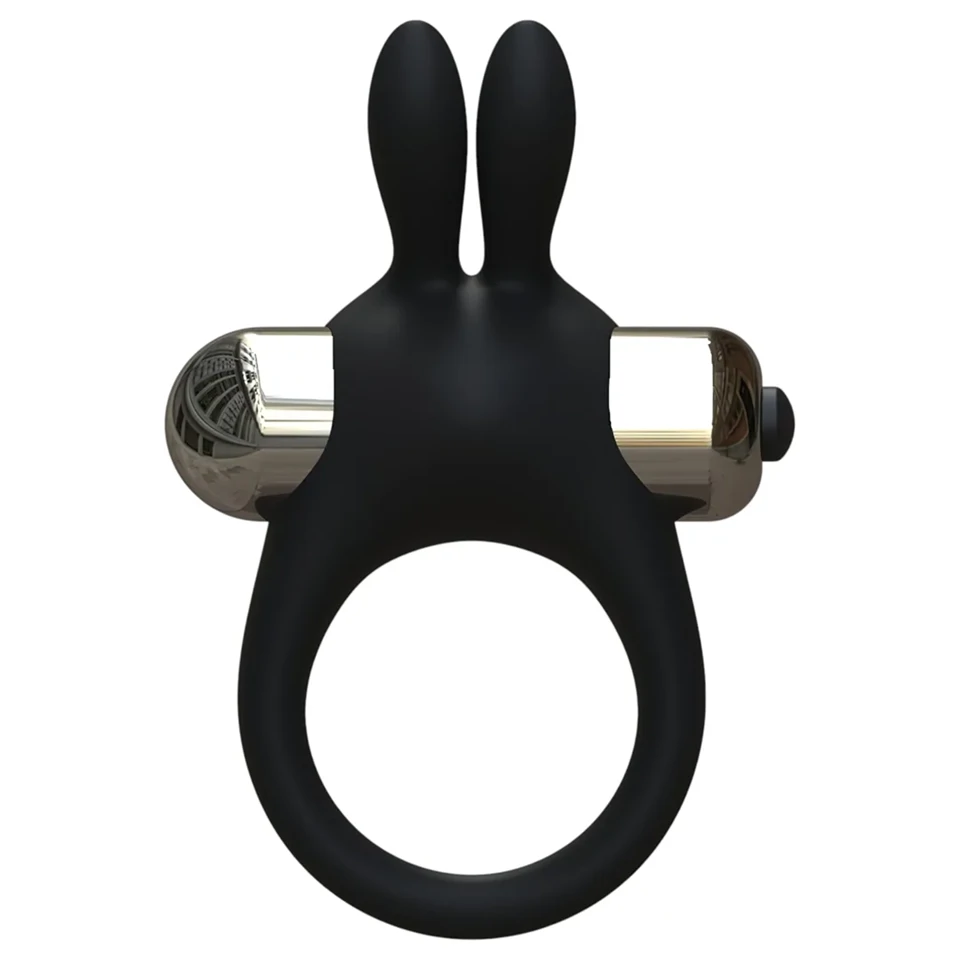 Pulselock Vantr - vibrációs nyuszis péniszgyűrű (fekete) - 30mm