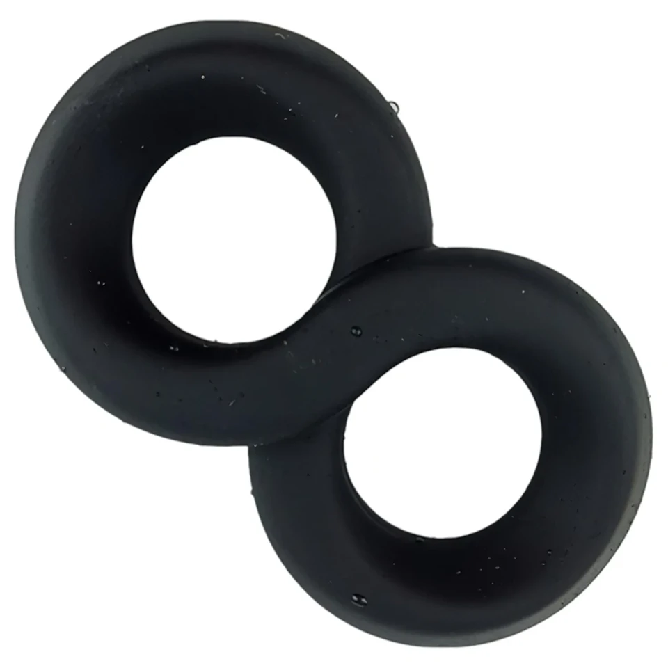 Pulselock Taur - dupla pénisz- és heregyűrű (fekete) - 20mm