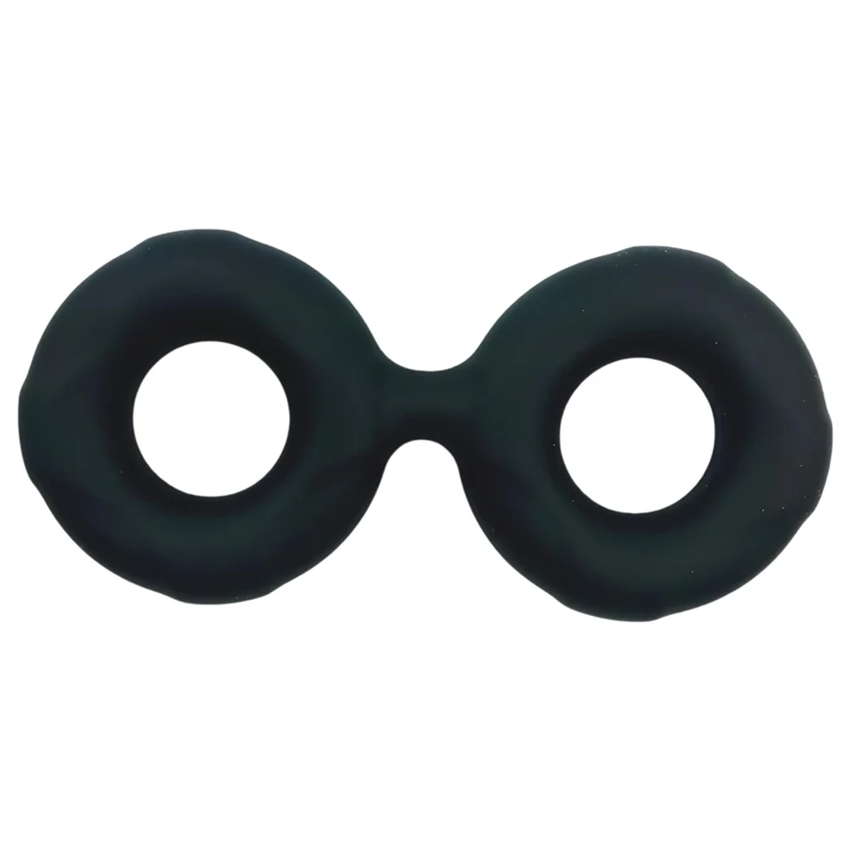 Pulselock Taur - dupla pénisz- és heregyűrű (fekete) - 25mm