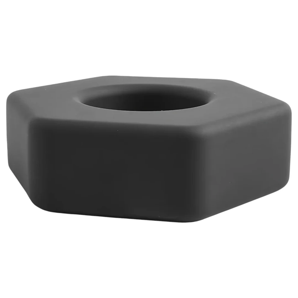 Pulselock Forge - fekete csavaranya formájú szilikon péniszgyűrű (22 mm)