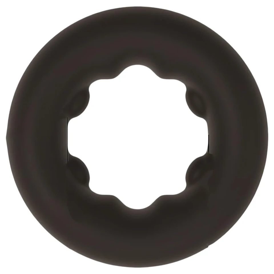 Pulselock Cocktura - pöttyös szilikon péniszgyűrű (fekete) - 27mm