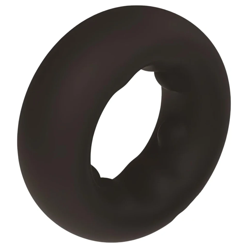 Pulselock Cocktura - pöttyös szilikon péniszgyűrű (fekete) - 27mm