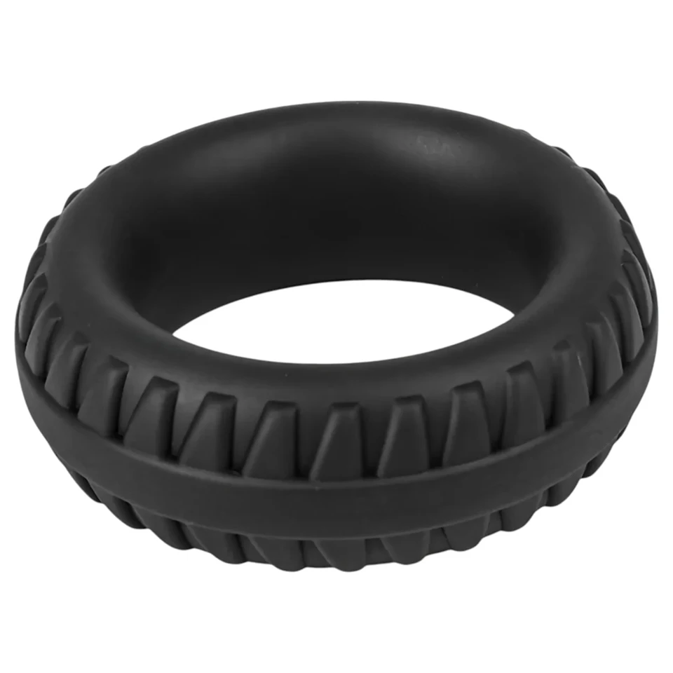 Pulselock Forge - abroncs mintás szilikon péniszgyűrű (fekete) - 35mm