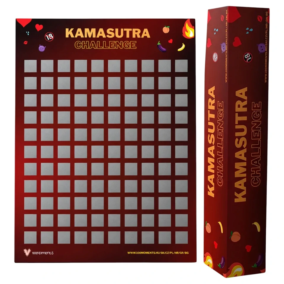 100Moments 100 Kamasutra Challenge - kaparós szexpóz poszter pároknak - A2