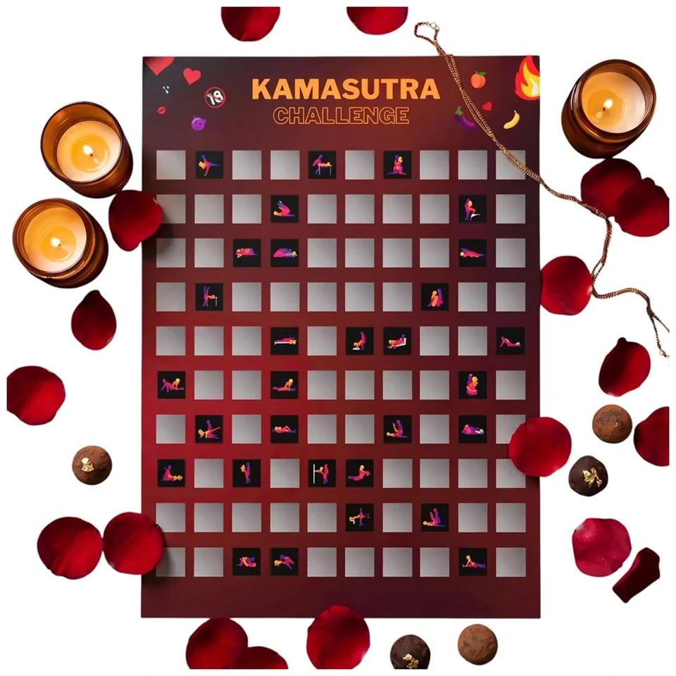 100Moments 100 Kamasutra Challenge - kaparós szexpóz poszter pároknak - A2