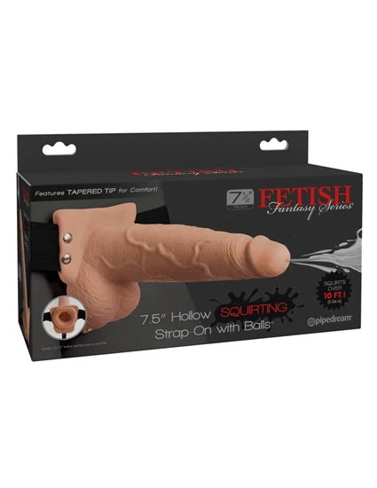 Fetish Fantasy Series 7.5 inch Hollow Squirting Strap-On wit