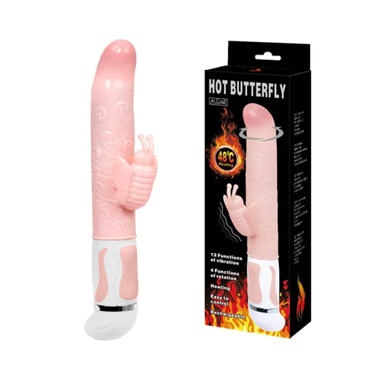 Hot Butterfly Bunny Vibrator Flesh