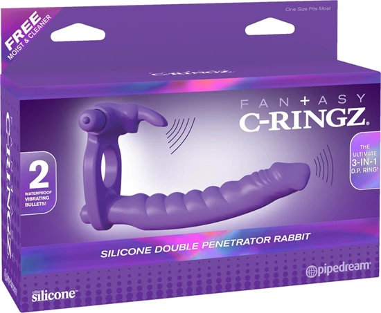 Fantasy C-Ringz   Silicone Double Penetrator Rabbit