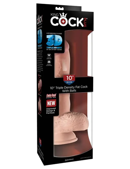 King Cock Plus 10" Triple Density Fat Cock with Balls