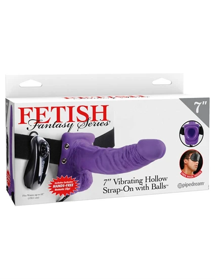 Fetish Fantasy Series 7" Vibrating Hollow  Strap-On with Bal