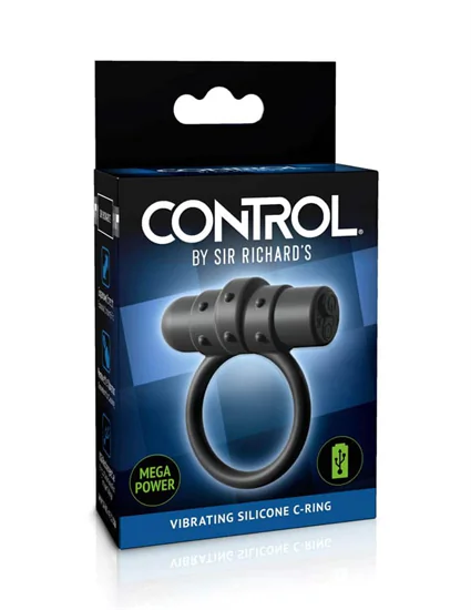 Sir Richard's Control Vibrating Silicone C-Ring - Black