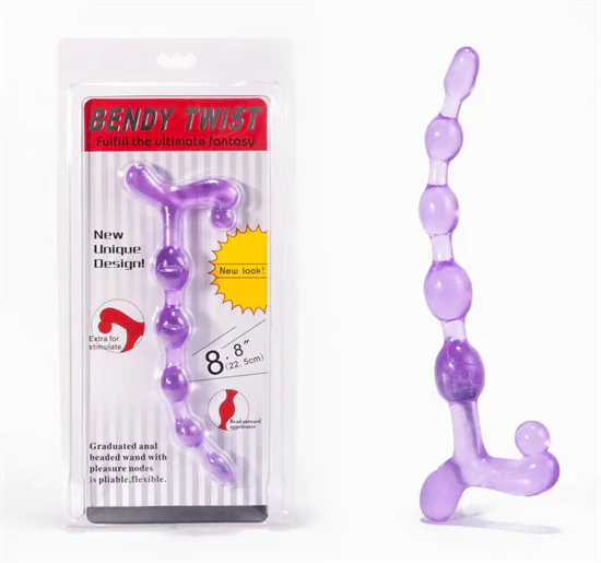 Bendy Twist Anal Beads Purple