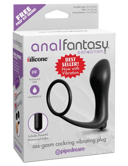 Anal Fantasy Collection  Ass-Gasm Cockring Vibrating Plug Bl