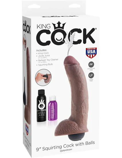 King Cock 9 inch Squirting Cock Brown