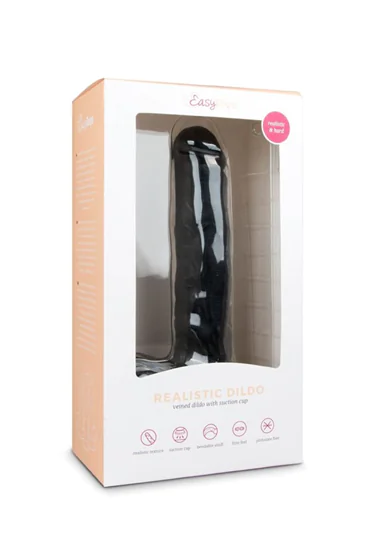 Easytoys - tapadótalpas, herés nagy dildó (29,5cm) - fekete