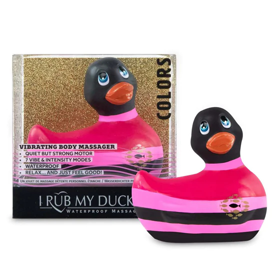 My Duckie Colors 2.0 - csíkos kacsa vízálló csiklóvibrátor (