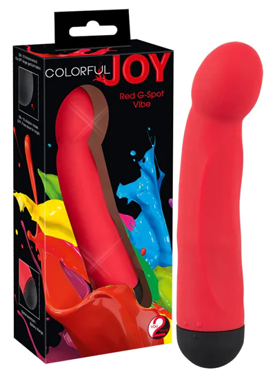 Colorful JOY - szilikon G-pont vibrátor (piros)