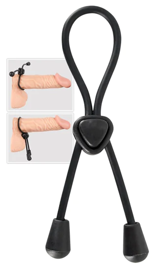 Állítható szilikon péniszgyűrű (fekete)