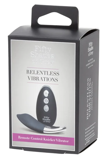 Fifty Shades Relentless Panty - csiklóvibrátor (fekete-ezüst