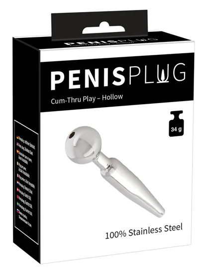 Penisplug Cum-Thru Play - üreges acél húgycsőtágító kúp (0,5