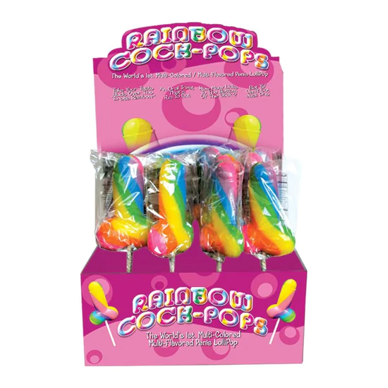 Rainbow Cock Pop - színes péniszes nyalóka (85g) - gyümölcsö