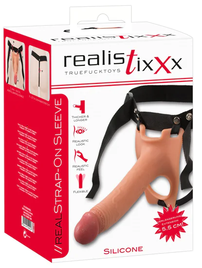 Realistixxx Strap-on - felcsatolható, üreges, élethű dildó (