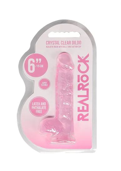 REALROCK - áttetsző élethű dildó - pink (15cm)