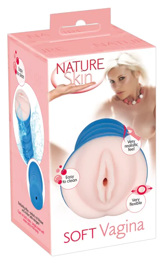Nature Skin Soft - élethű műpunci maszturbátor (natúr-kék)