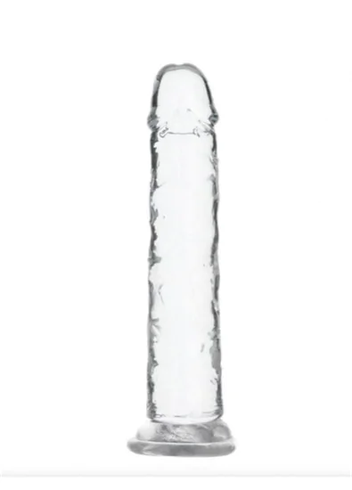 Addiction Crystal - talpas dildó (áttetsző) - 18cm