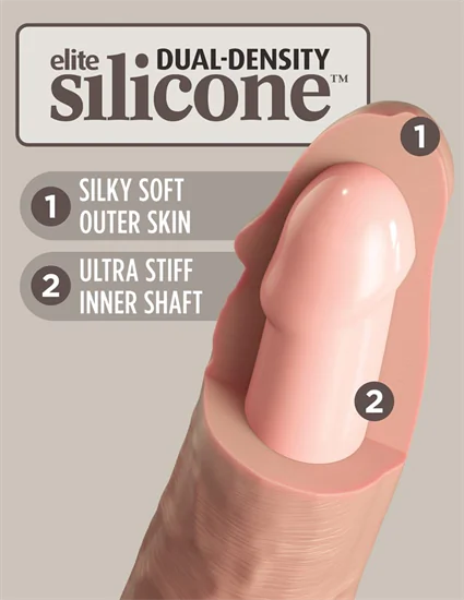 8" Dual Density Silicone Cock  Light