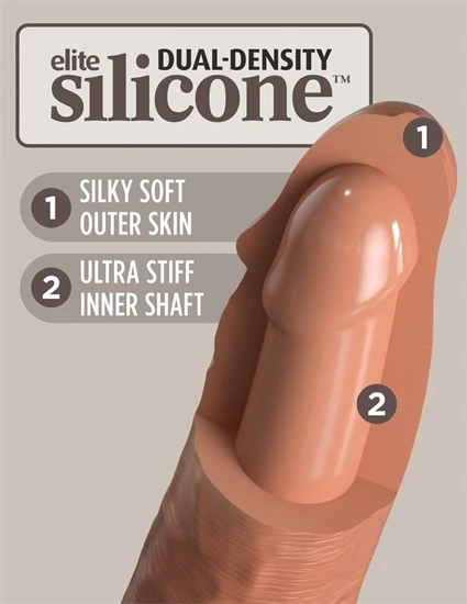 7" Dual Density Silicone Cock  Tan