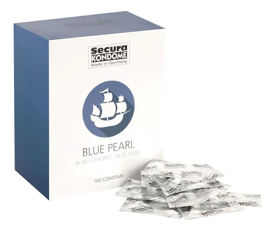 Secura Blue Pearl - gyöngyös kék óvszerek
