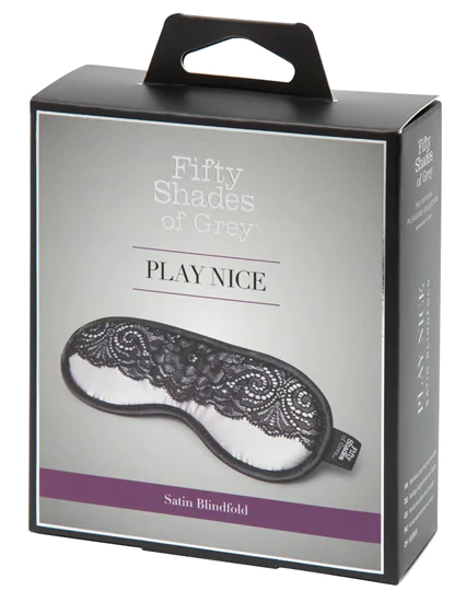 Fifty Shades Play Nice - szatén szemtakaró (fekete-ezüst)