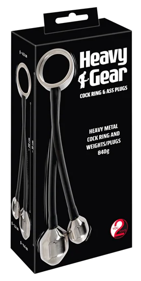 You2Toys Heavy Gear - heregyűrű anál súllyal (fekete-ezüst)
