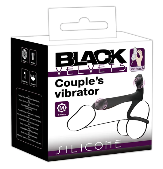 Black Velvet - akkus, vízálló 2in1 péniszgyűrű (fekete)