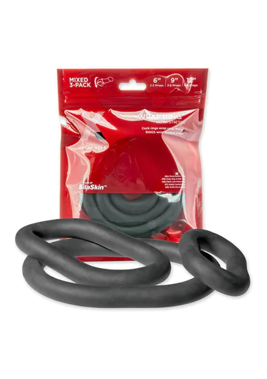 Perfect Fit - ultra rugalmas péniszgyűrű szett - fekete (2 db)